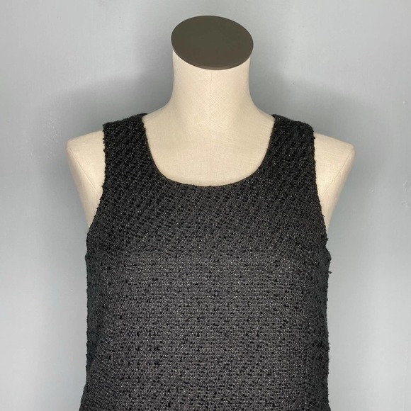 Lauren James Black Tweed Austen Dress Metallic Sparkle Lined Shift Dress Size S - Picture 2 of 16